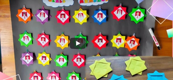 Bingkai Foto dari Kertas Origami | Member Class kertas Origami | Dekorasi Kelas